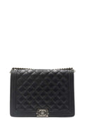 Large Classic Quilted Boy SiLouis Vuittoner Hardware Black