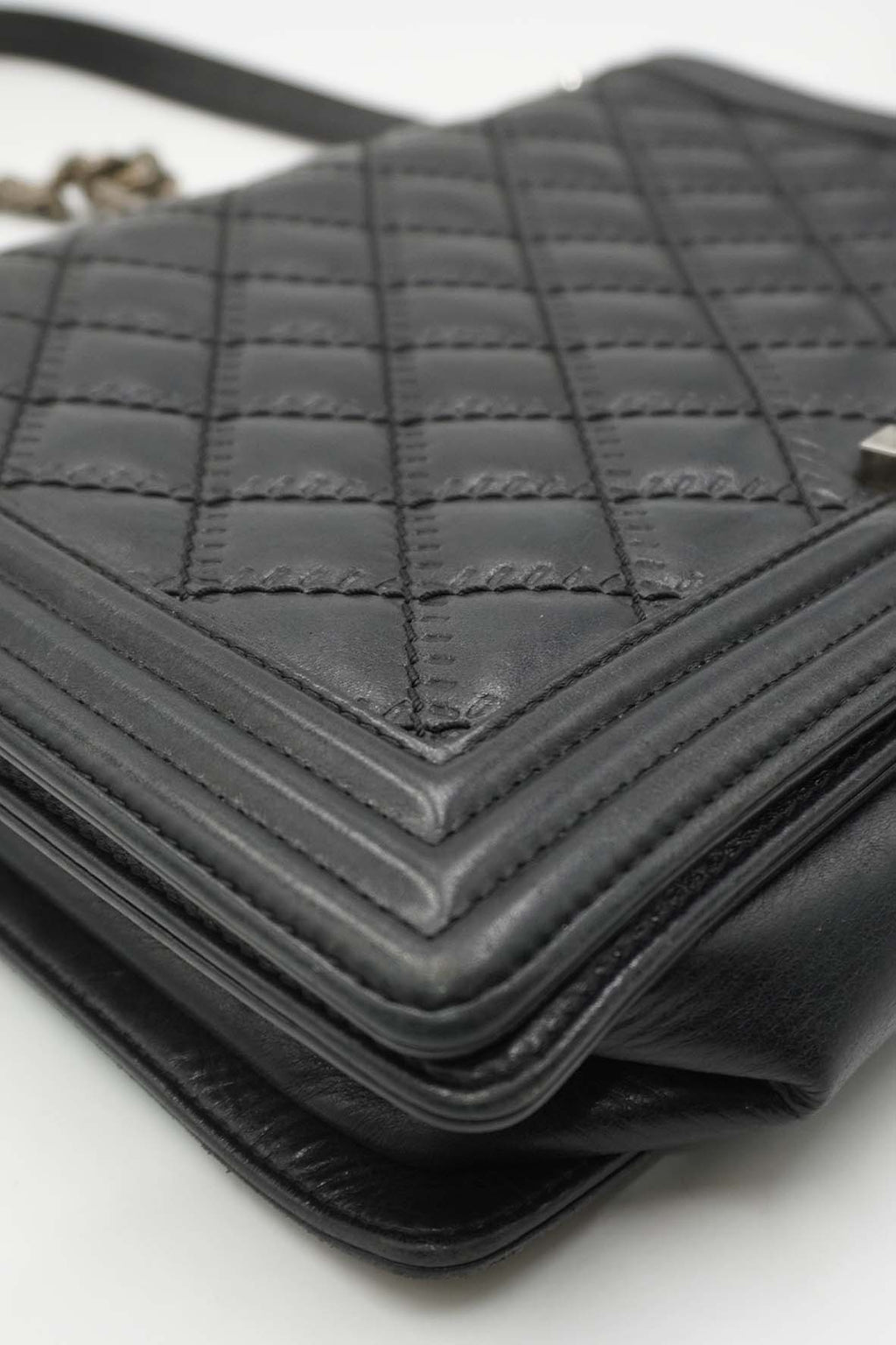 Large Classic Quilted Boy SiLouis Vuittoner Hardware Black