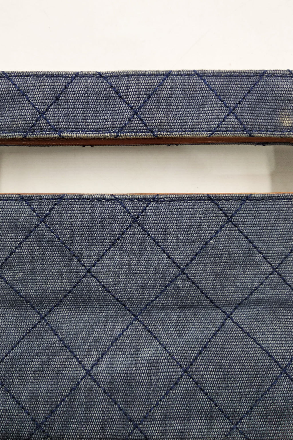 Quilted CC Denim Clutch Blue Brown