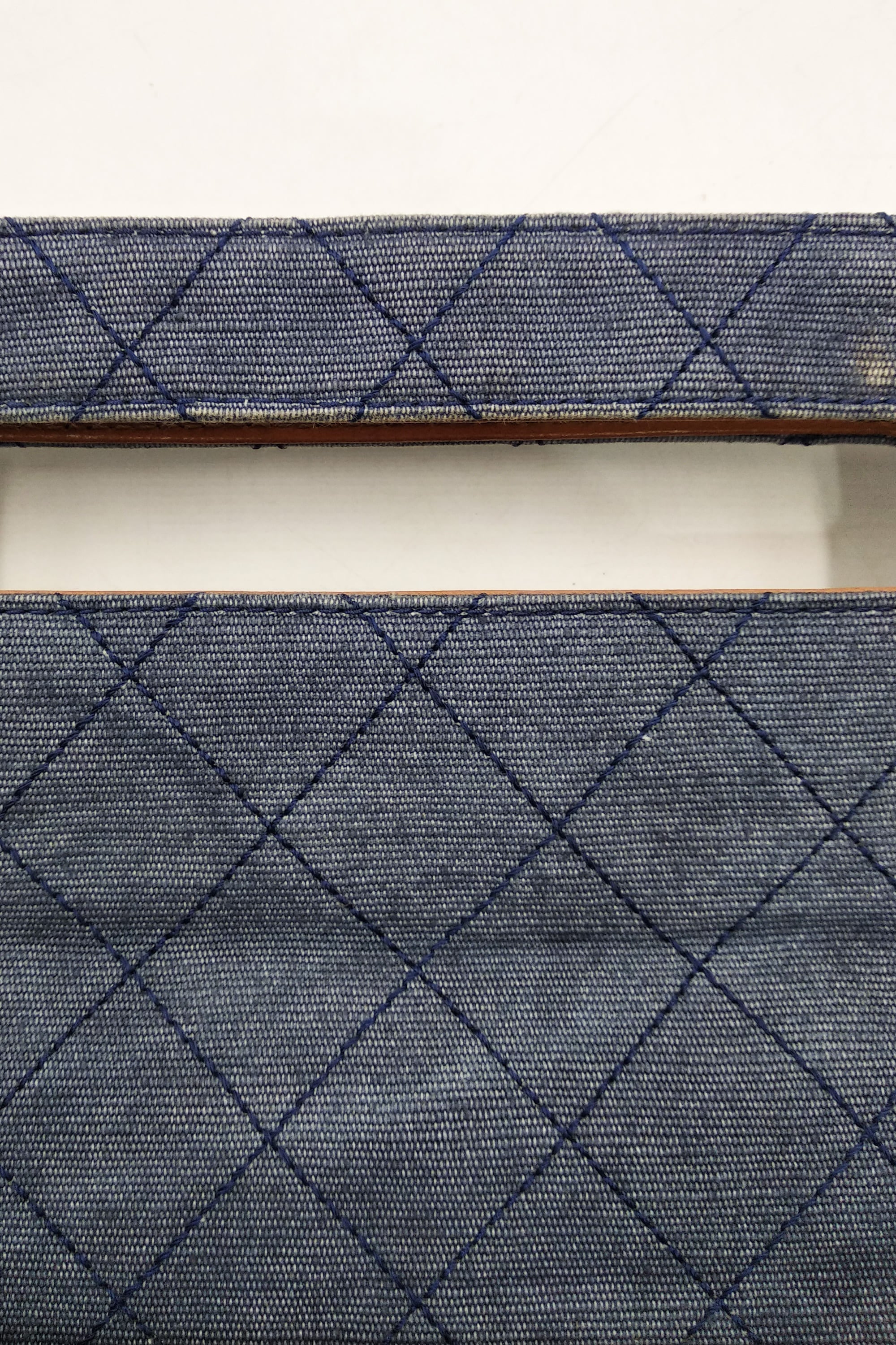 Quilted CC Denim Clutch Blue Brown