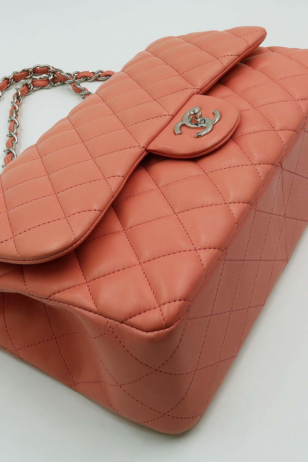 Quilted Jumbo Classic Double Flap Bag Pink