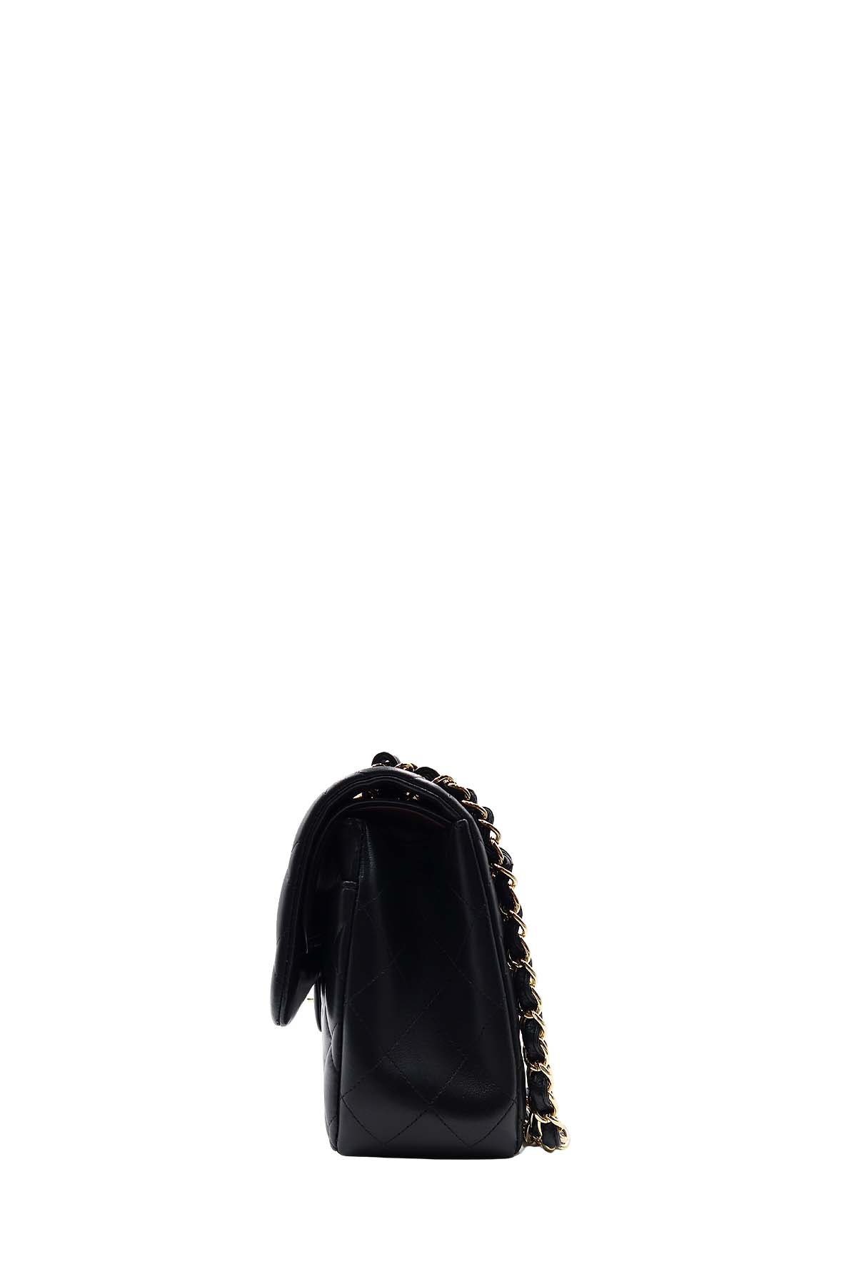 Quilted Lambskin Jumbo Classic Flap Bag with Gold Hardware Black