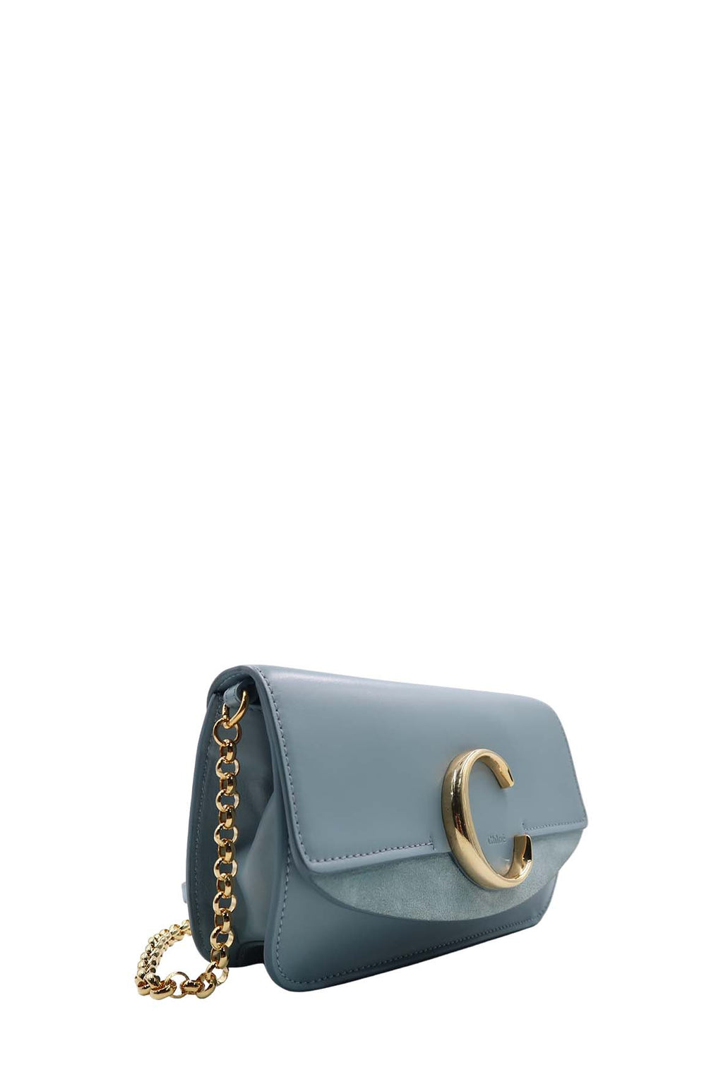 Chaneloe C Chain Clutch Faded Blue