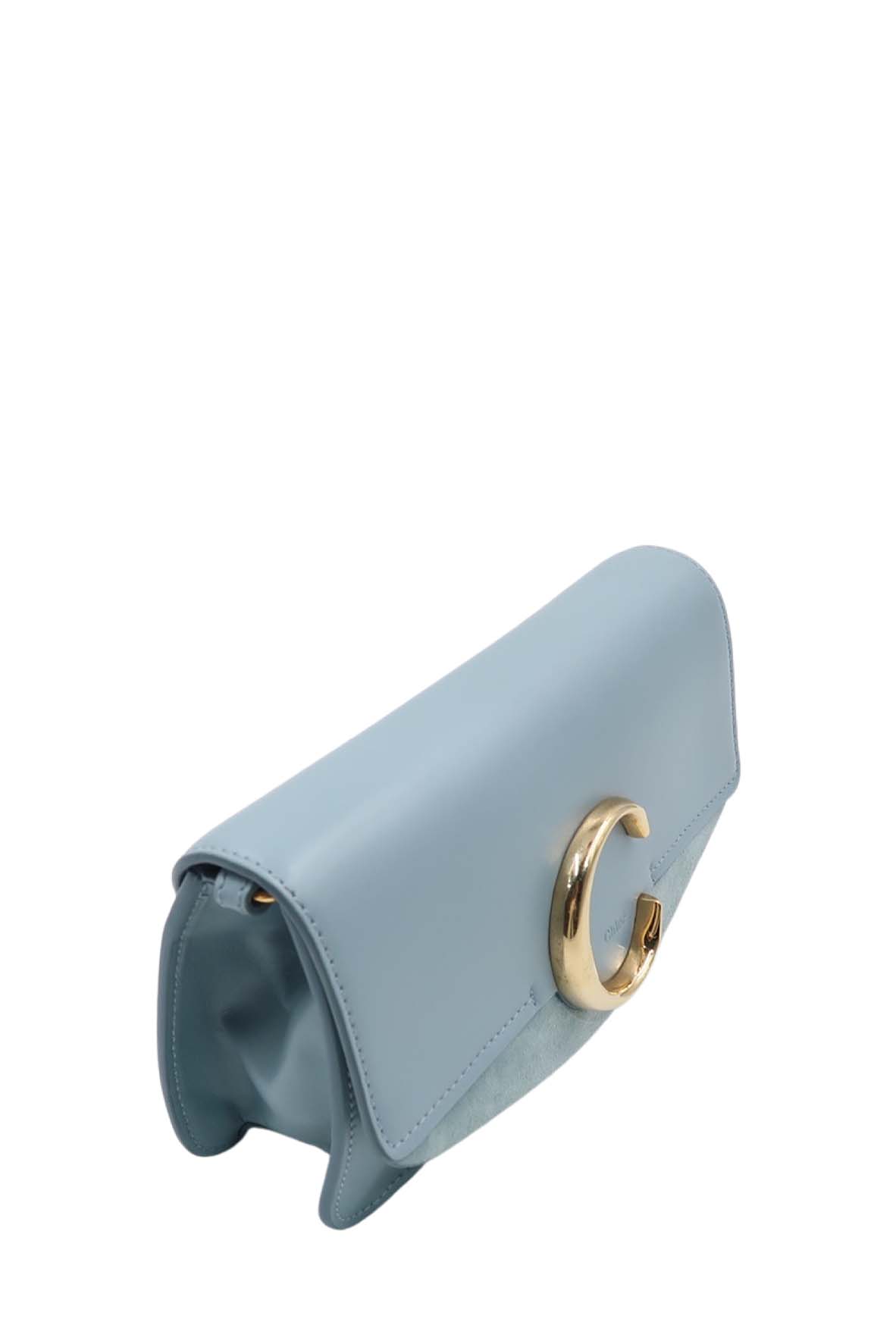 Chaneloe C Chain Clutch Faded Blue