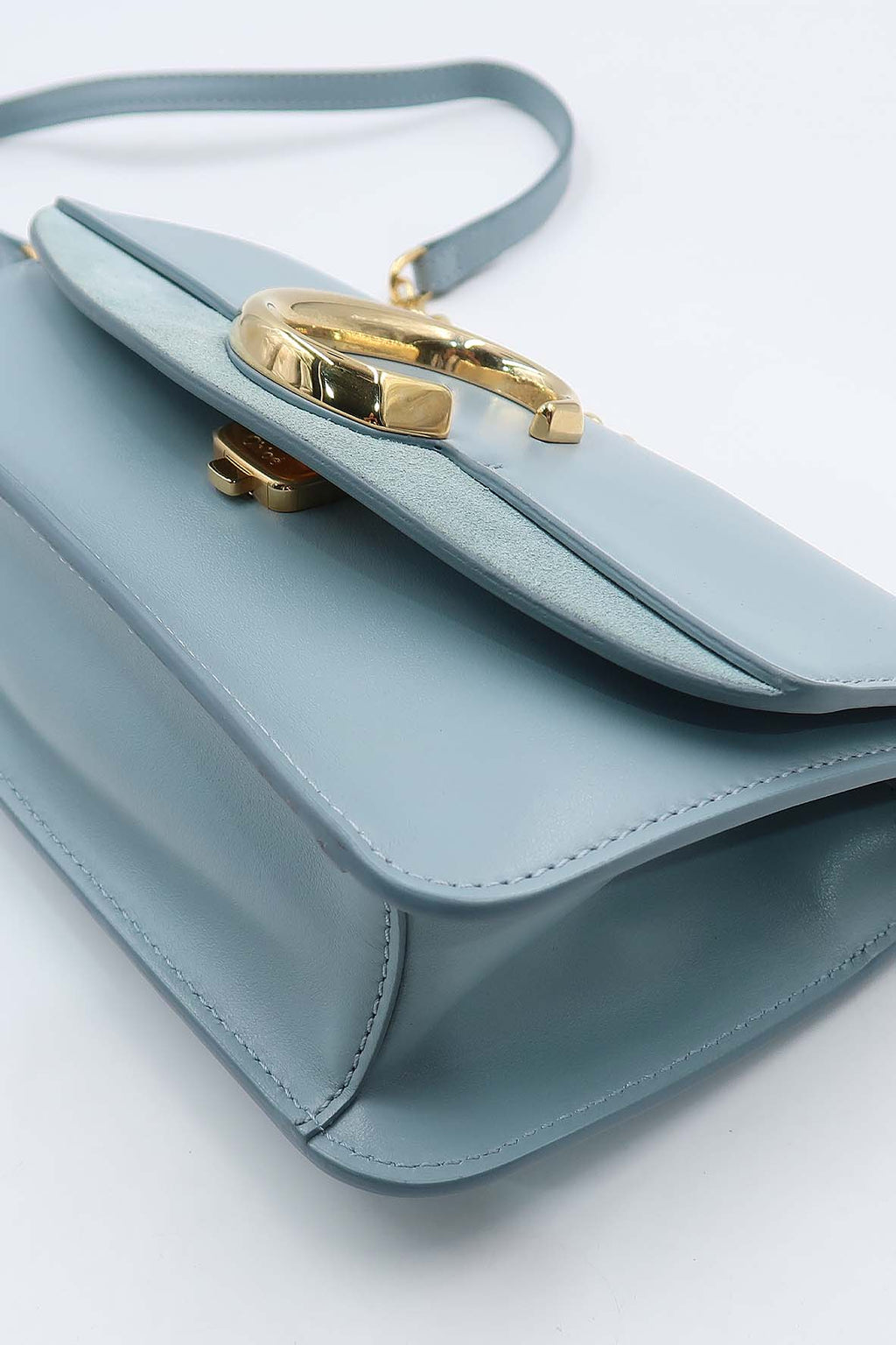 Chaneloe C Chain Clutch Faded Blue