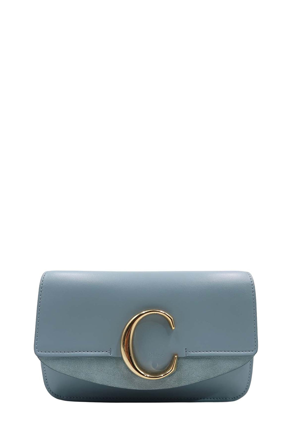 Chaneloe C Chain Clutch Faded Blue