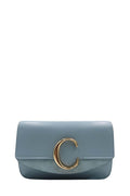 Chaneloe C Chain Clutch Faded Blue