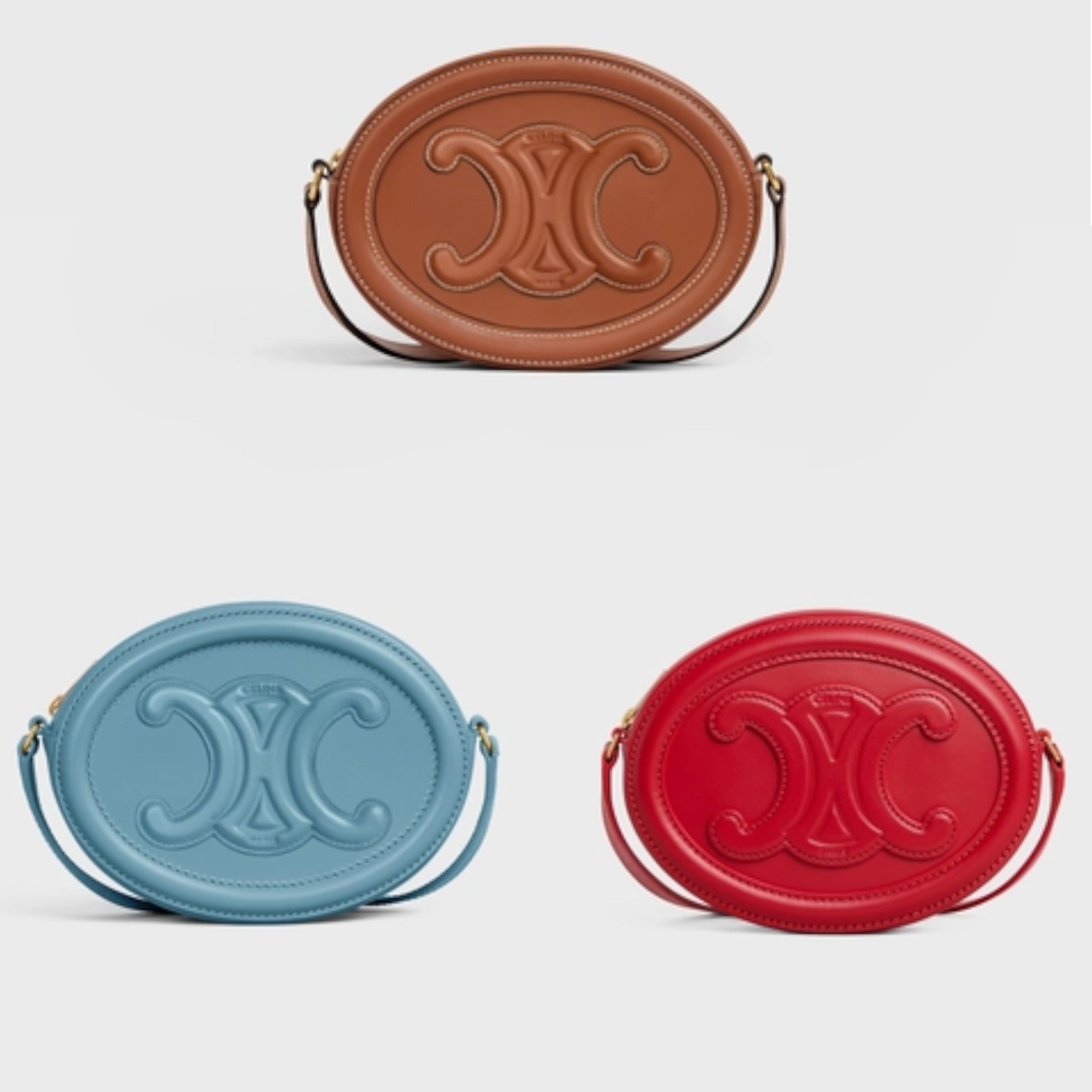 OVAL SHOULDER BAG IN TRIOMPHE