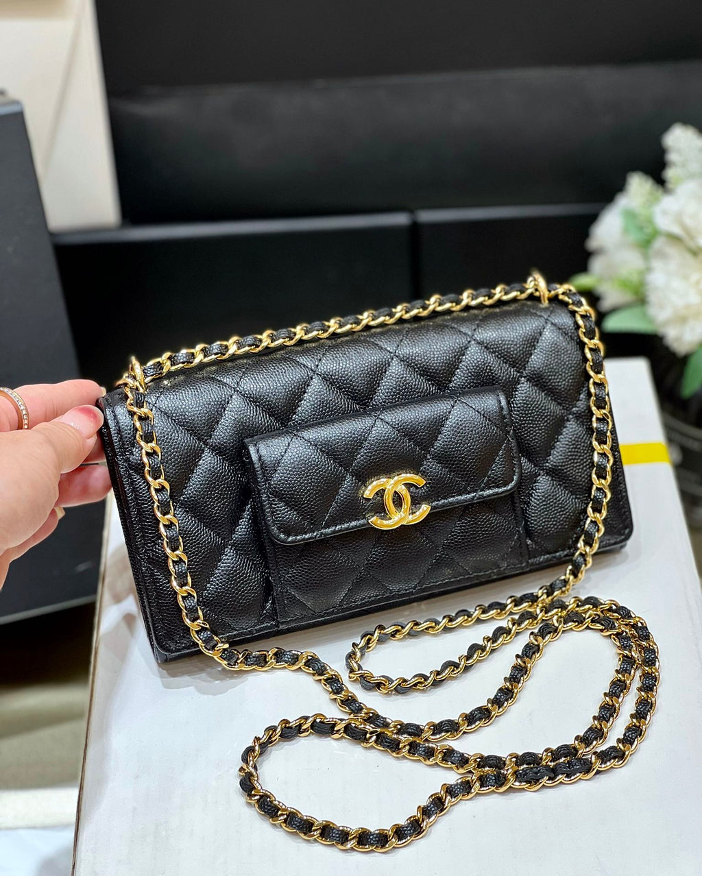 ChanelSmall Coin Pocket WOC Shoulder Bag Black For Women Bags 7.9in/20cm