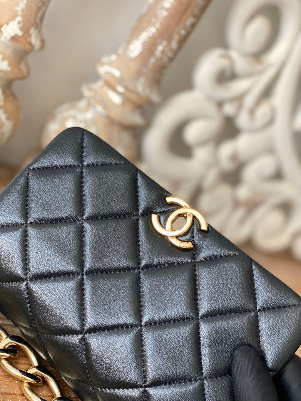 Chanel Classic GLAMIamond GlamIap Bag Black For Women Bags 9.1in/23cm