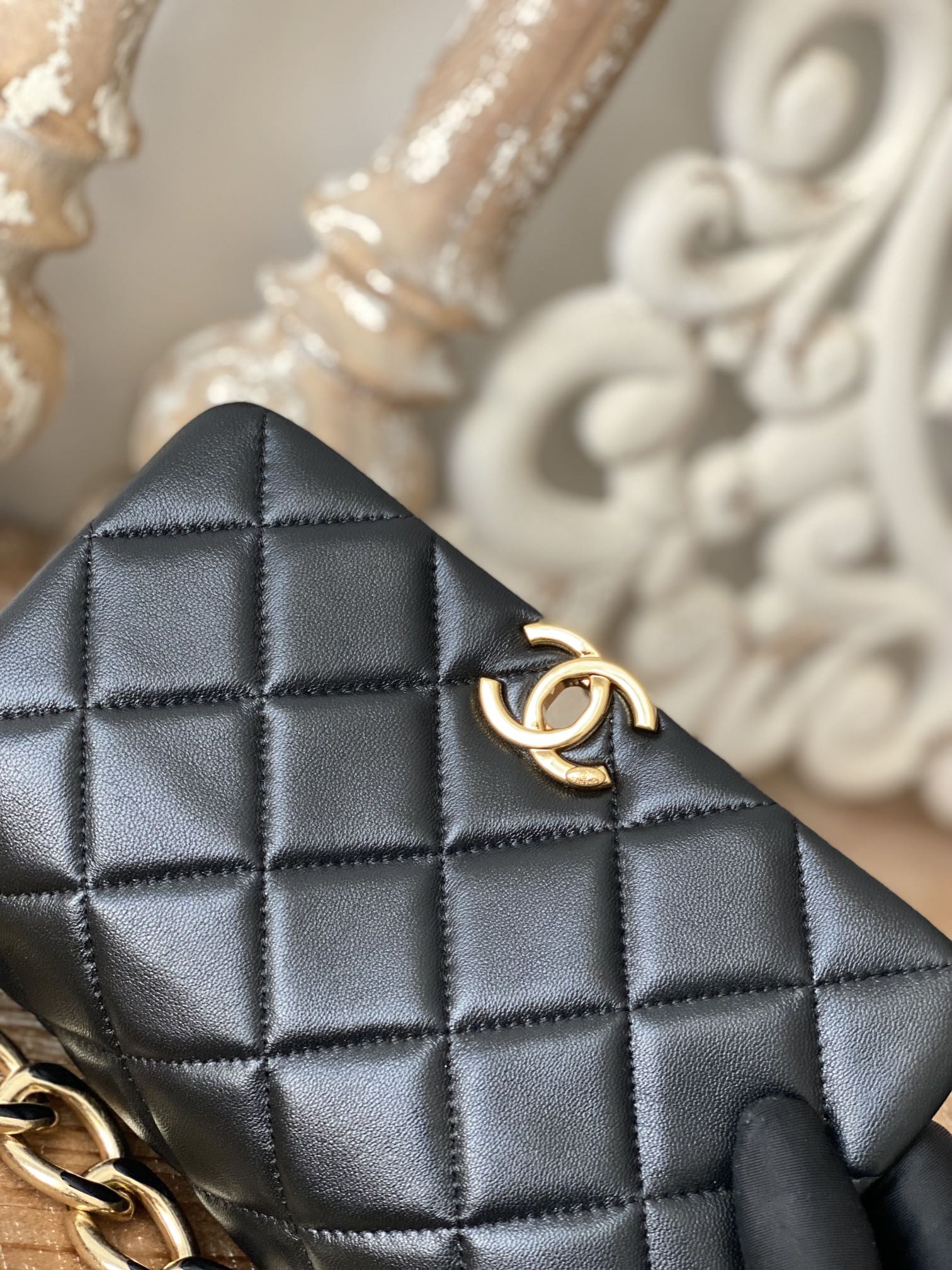 Chanel Classic Diamond Flap Bag Black For Women, Women’s Bags 9.1in/23cm