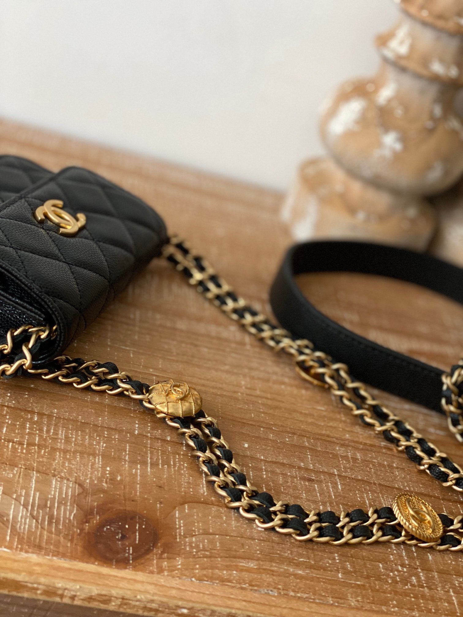 Chanel Clutch With Chain Black For Women Bags 4.8in/12.3cm AP2857 B08447 94305