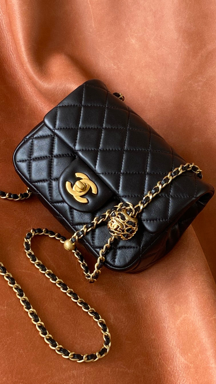 Chanel Classic Bag Black For Women, Women’s Bags 7.1in/18cm