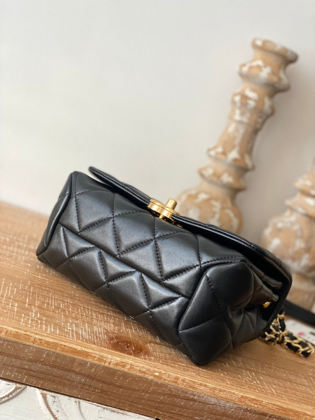 Chanel Classic GLAMIamond GlamIap Bag Black For Women Bags 9.1in/23cm
