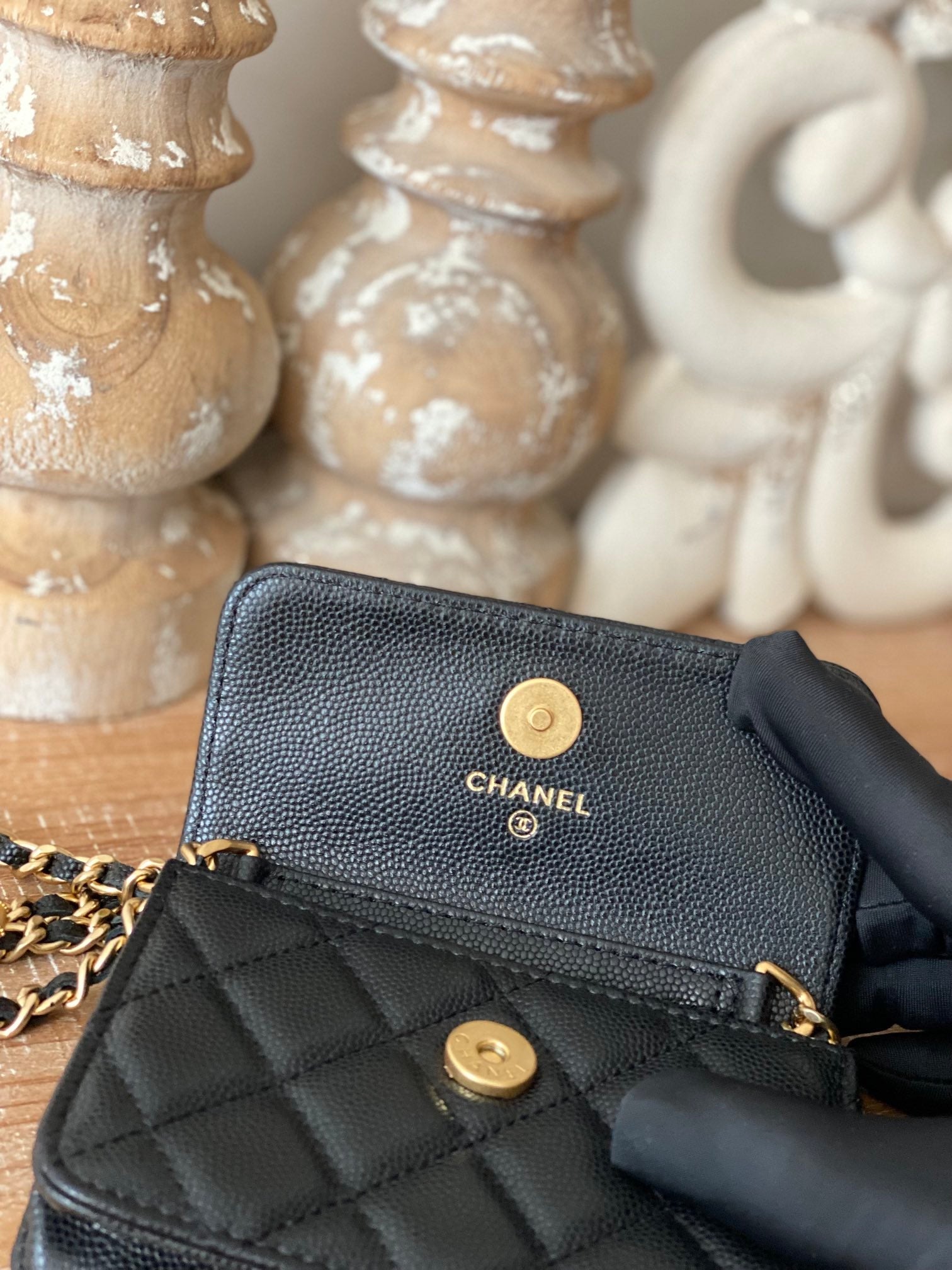 Chanel Clutch With Chain Black For Women Bags 4.8in/12.3cm AP2857 B08447 94305