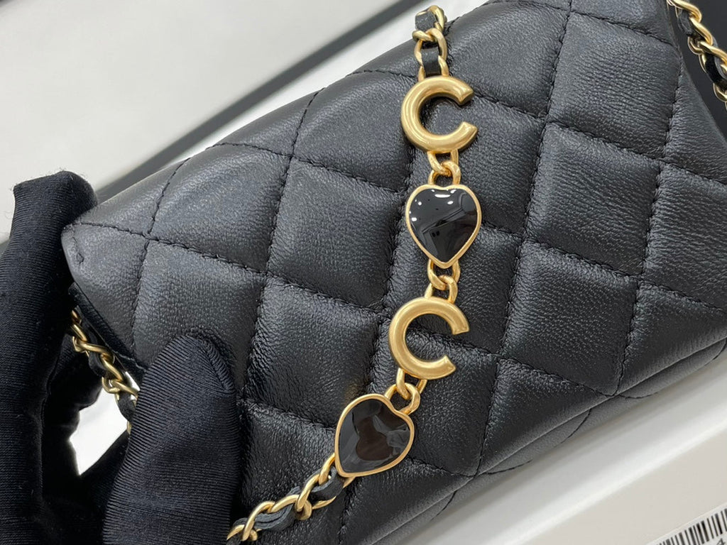 Chanel Classic GLAMIstressed Black For Women Bags 4.7in/12cm