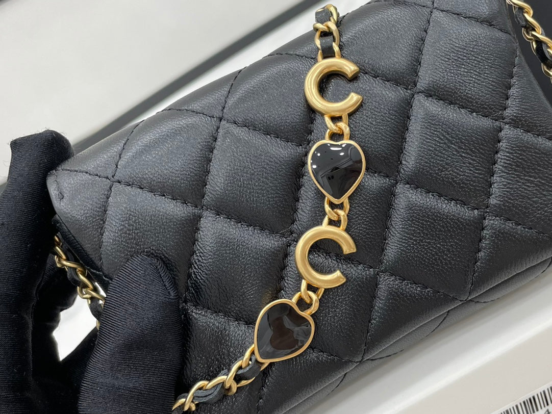 Chanel Classic GLAMIstressed Black For Women Bags 4.7in/12cm