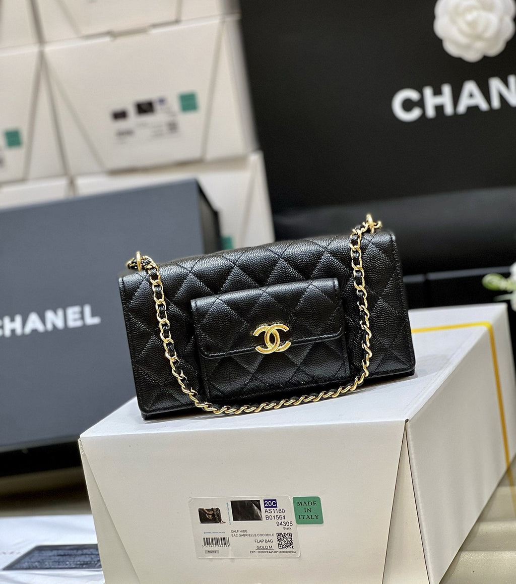 ChanelSmall Coin Pocket WOC Shoulder Bag Black For Women Bags 7.9in/20cm