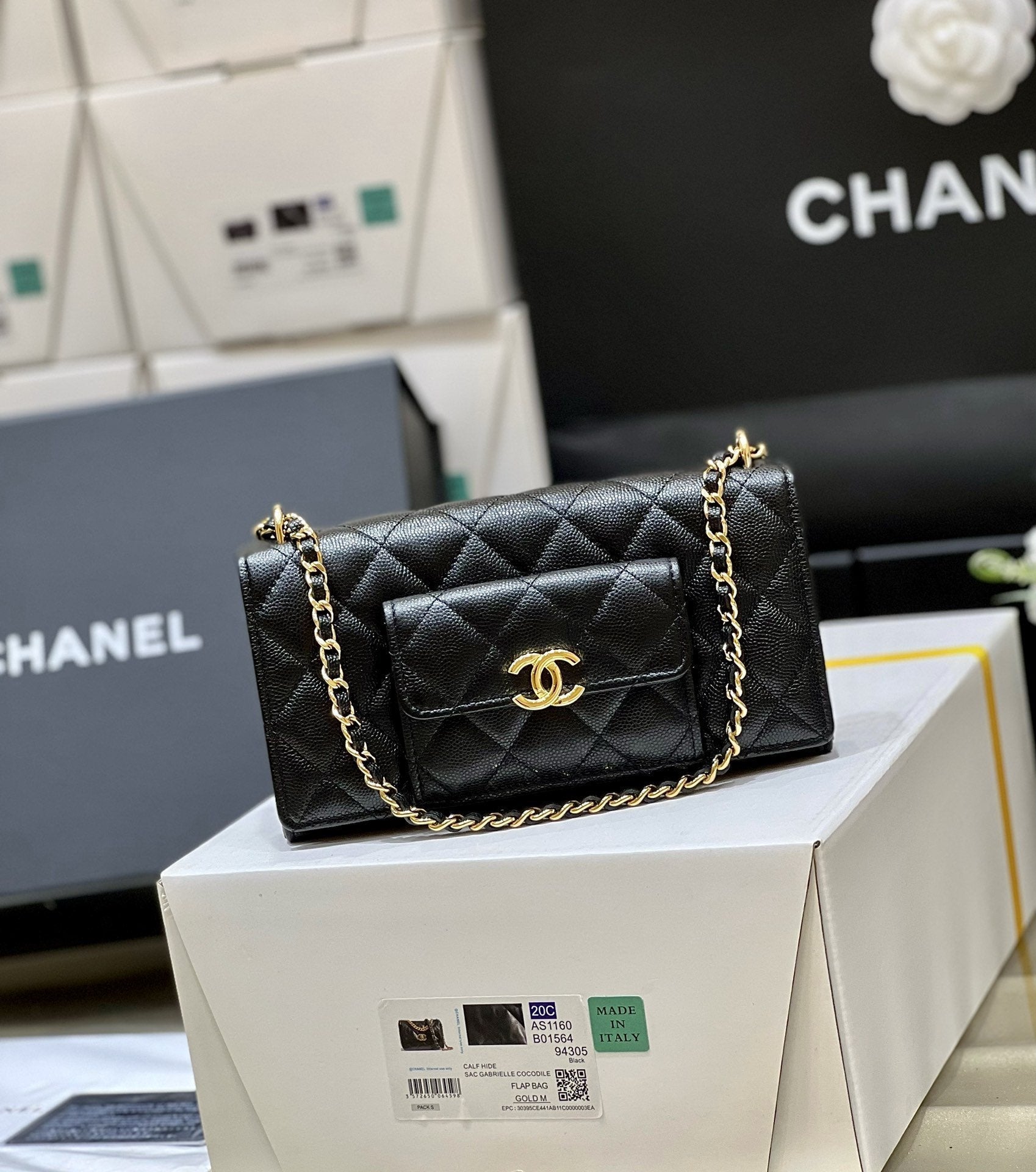ChanelSmall Coin Pocket WOC Shoulder Bag Black For Women Bags 7.9in/20cm
