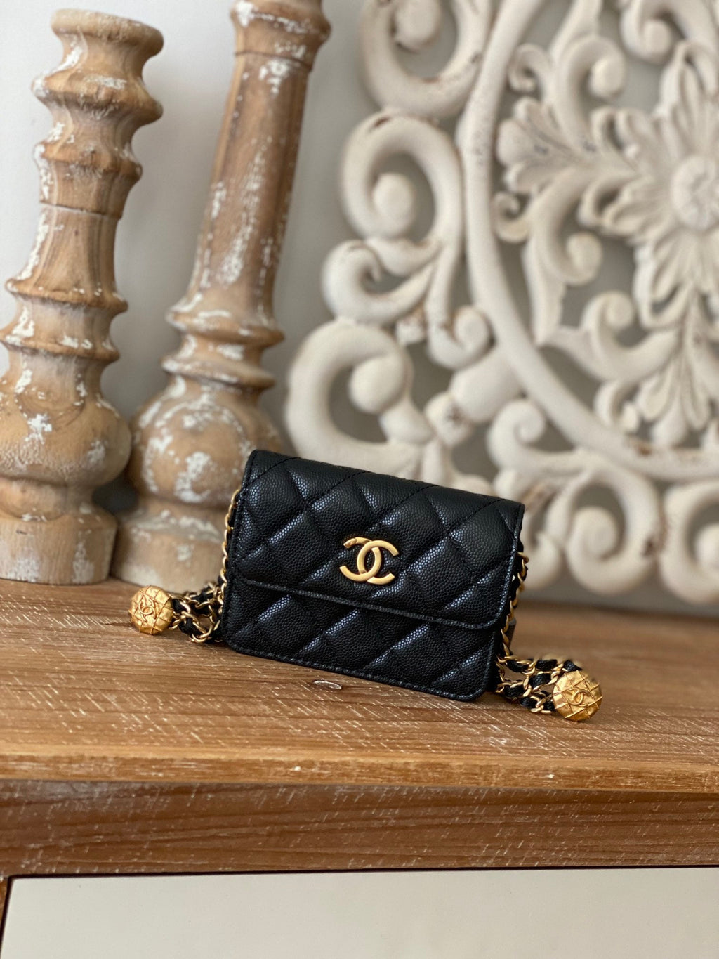 Chanel Clutch With Chain Black For Women Bags 4.8in/12.3cm AP2857 B08447 94305