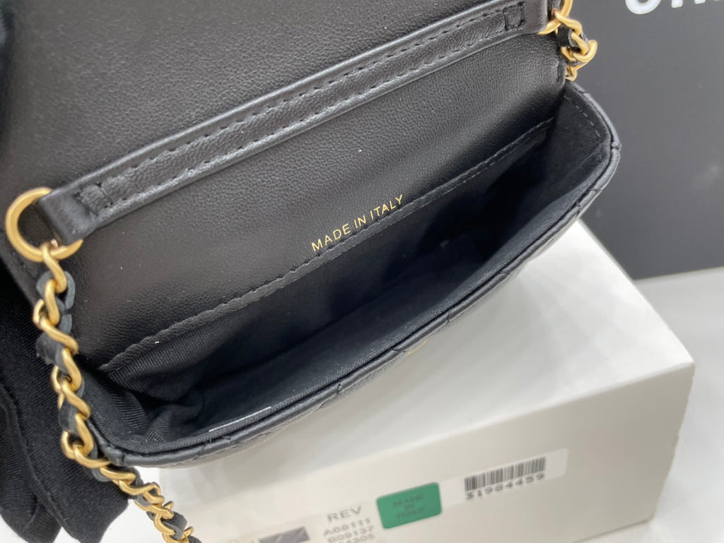 Chanel Classic Distressed Black For Women, Women’s Bags 4.7in/12cm