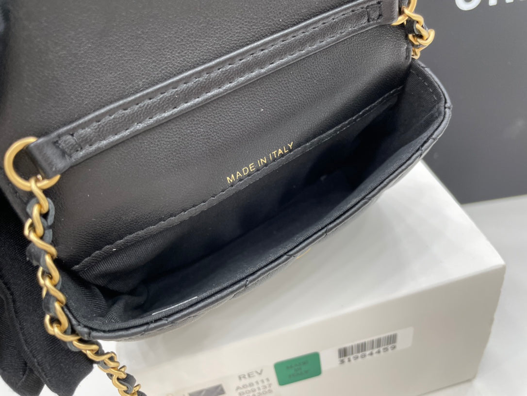 Chanel Classic Distressed Black For Women, Women’s Bags 4.7in/12cm