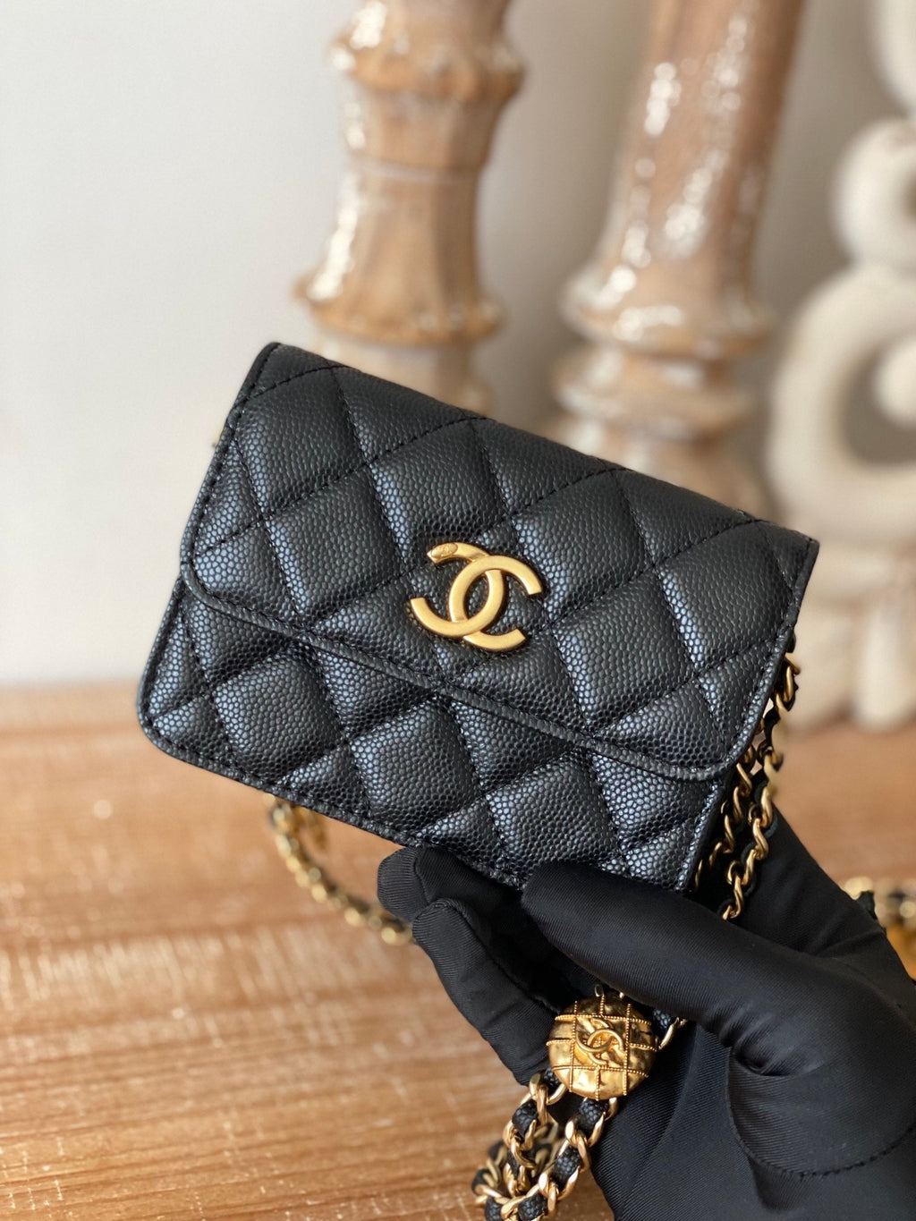 Chanel Clutch With Chain Black For Women Bags 4.8in/12.3cm AP2857 B08447 94305