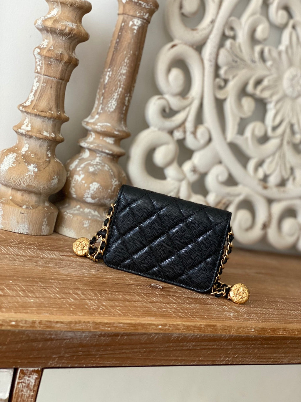 Chanel Clutch With Chain Black For Women Bags 4.8in/12.3cm AP2857 B08447 94305