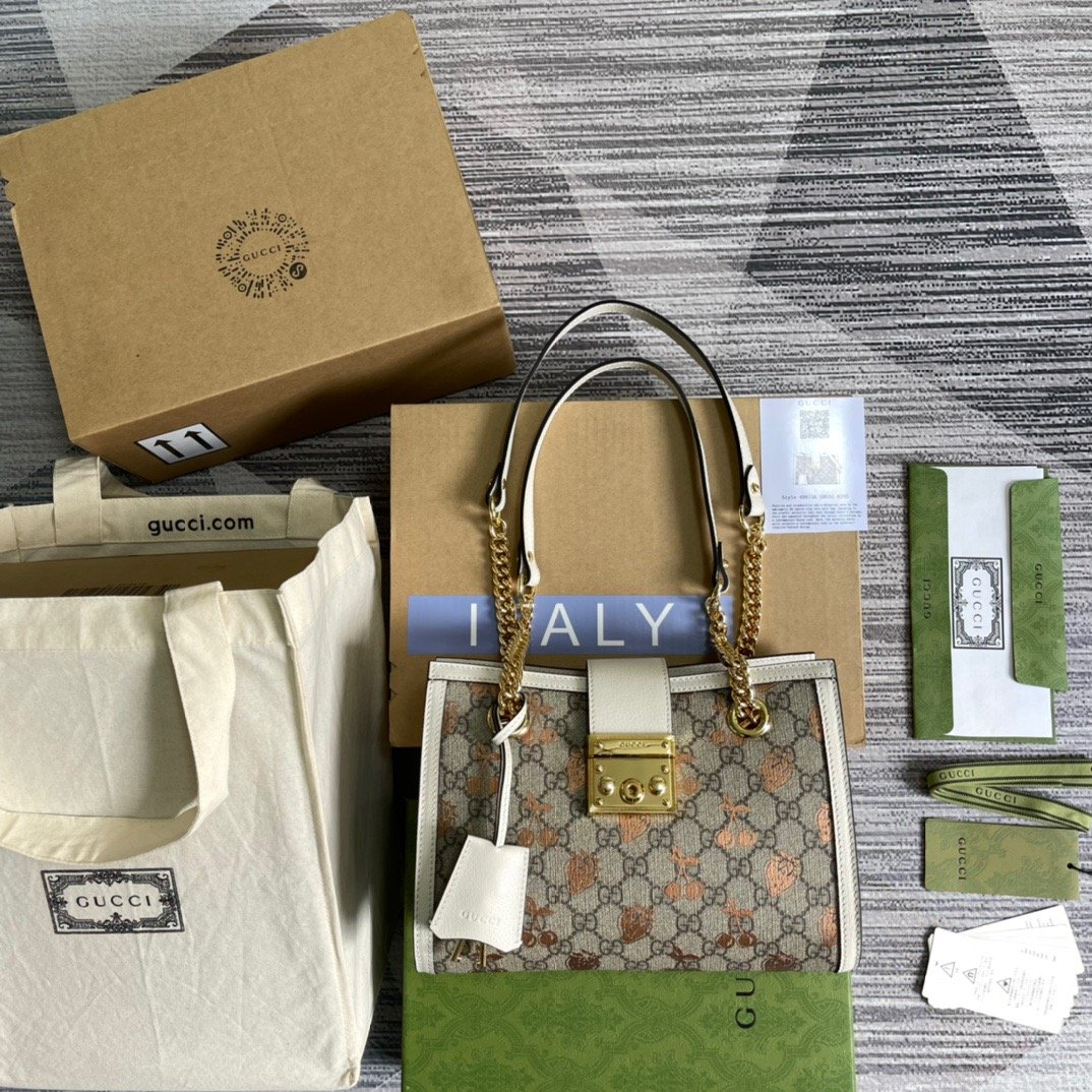 Padlock Small Strawberry Shoulder Bag Beige For Women, Women’s Bags 10in/26cm Glami