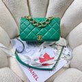 ChanelLarge GlamIap Bag Gold Hardware Green For Women Handbags, Shoulder Bags 9.1in/23cm AS3367