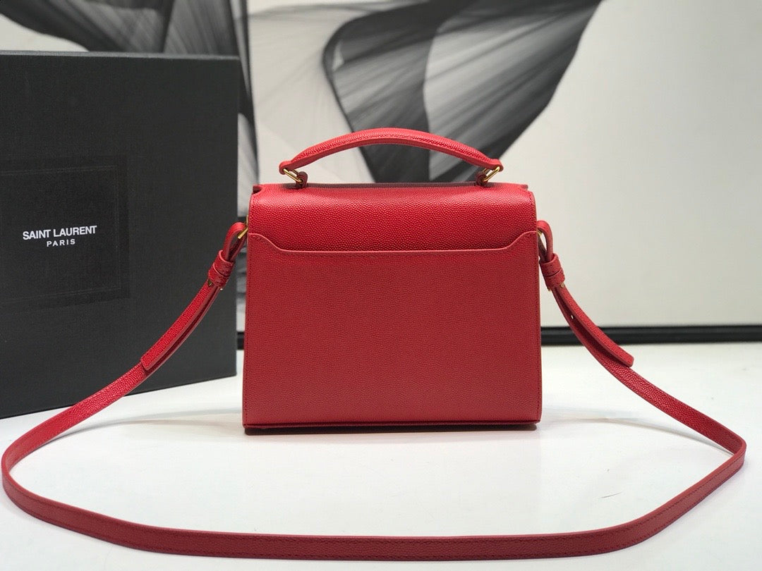 YSSL Cassandra Medium Top Handle Bag Red For Women 9in/24.5cm YSL Â 