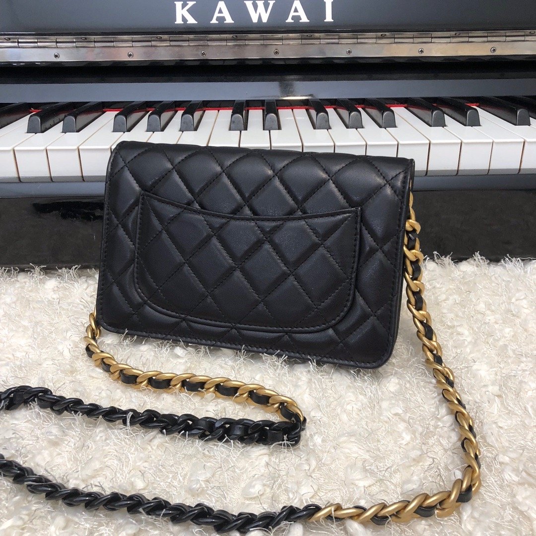 ChanelOriginal Small Classic GlamIap Bag Gold Hardware Black For Women Handbags, Shoulder Bags 7.5in/19cm AP33814