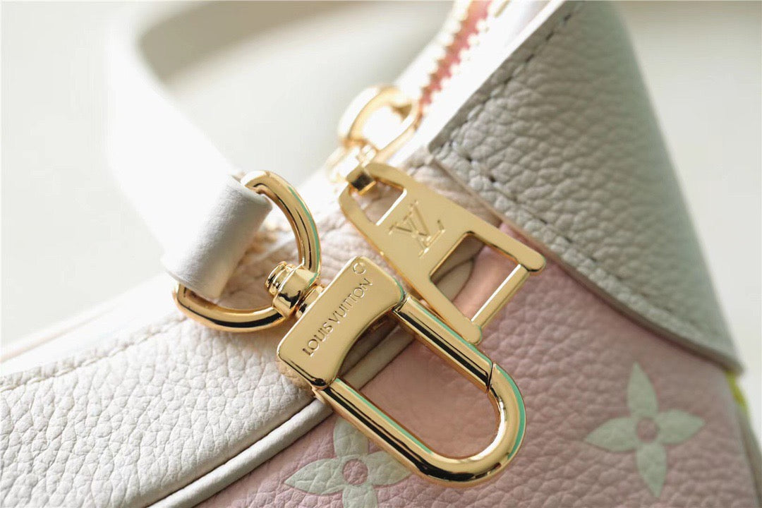 Louis Vuitton Bagatelle Monogram Empreinte Beige / Pink / Yellow For Women,  Shoulder And Crossbody Bags 22cm/8.7in Louis Vuitton M46113