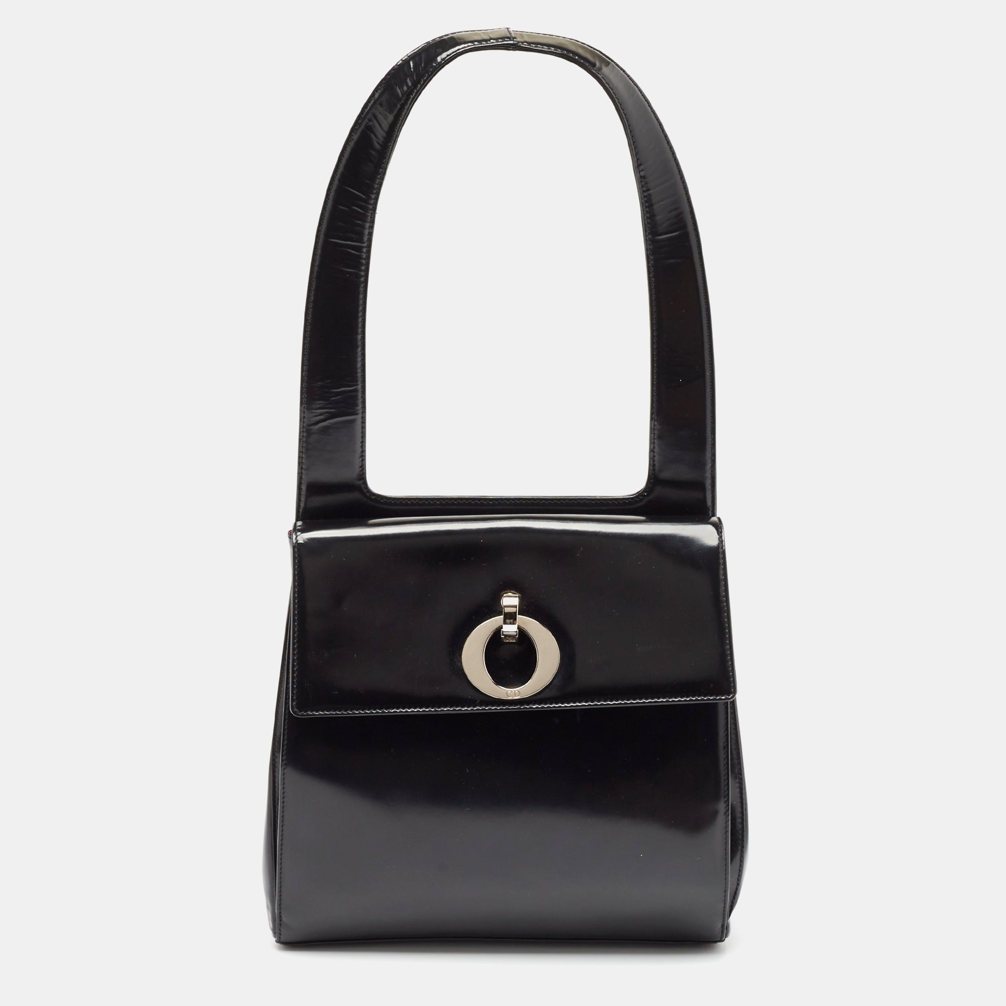 Dior Black  Leather Flap Tote