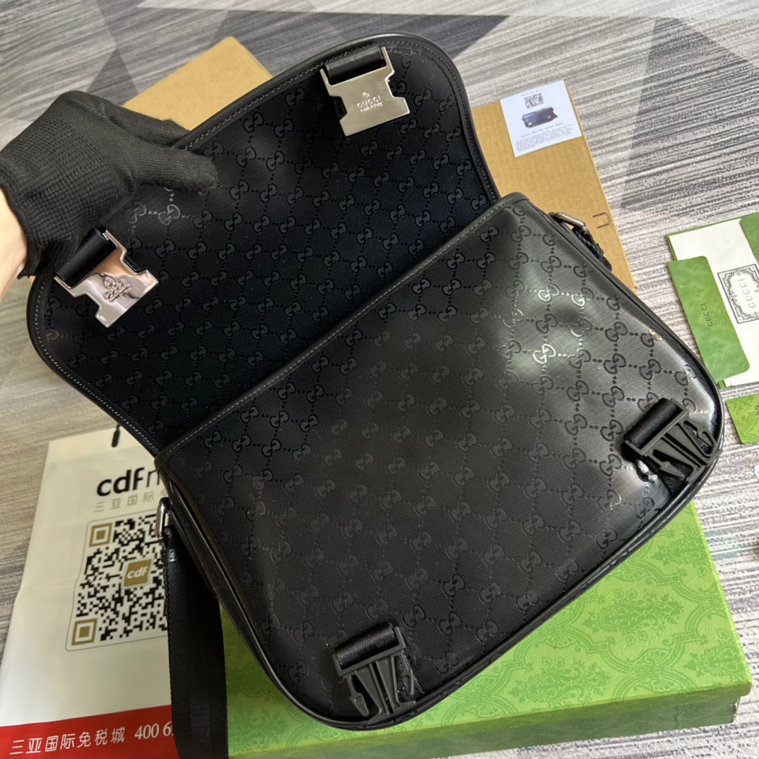 Messenger Bag Shoulder Bag Black Supreme Canvas For Women,Men 12.9in/33cm 2101214059377
