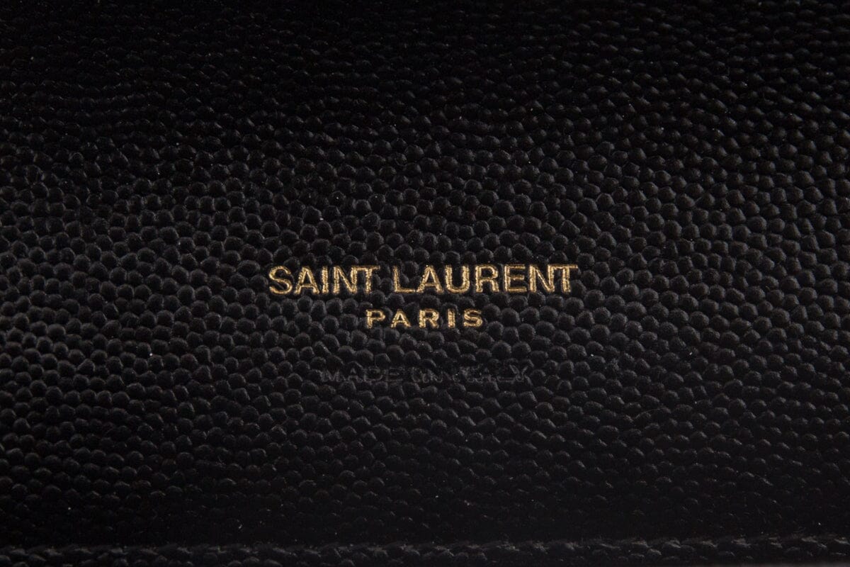 Saint Laurent Black Grain De Poudre Envelope Clutch