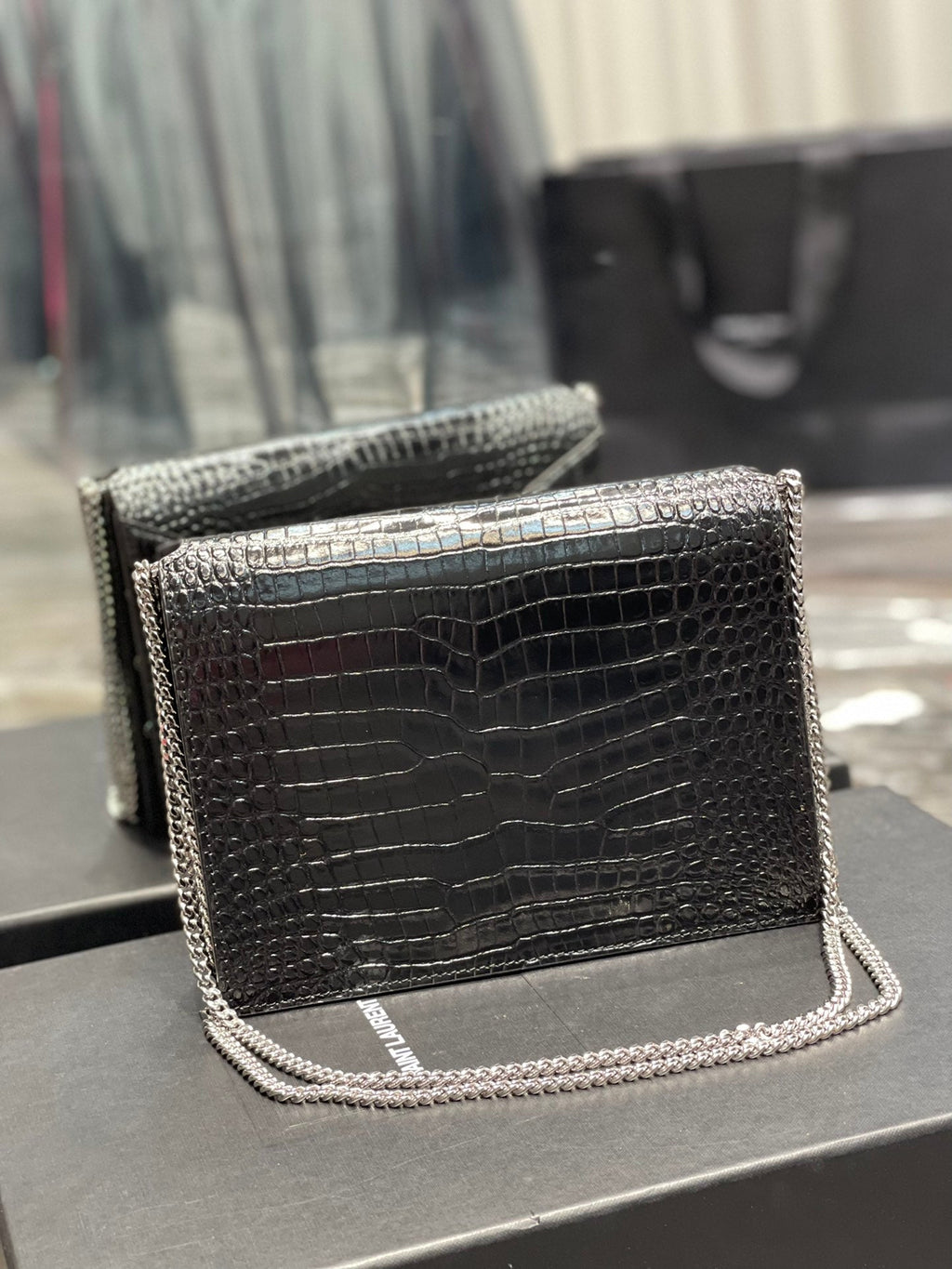 YSSL Cassandra Medium Chain Bag Black For Women 8in/22cm YSL