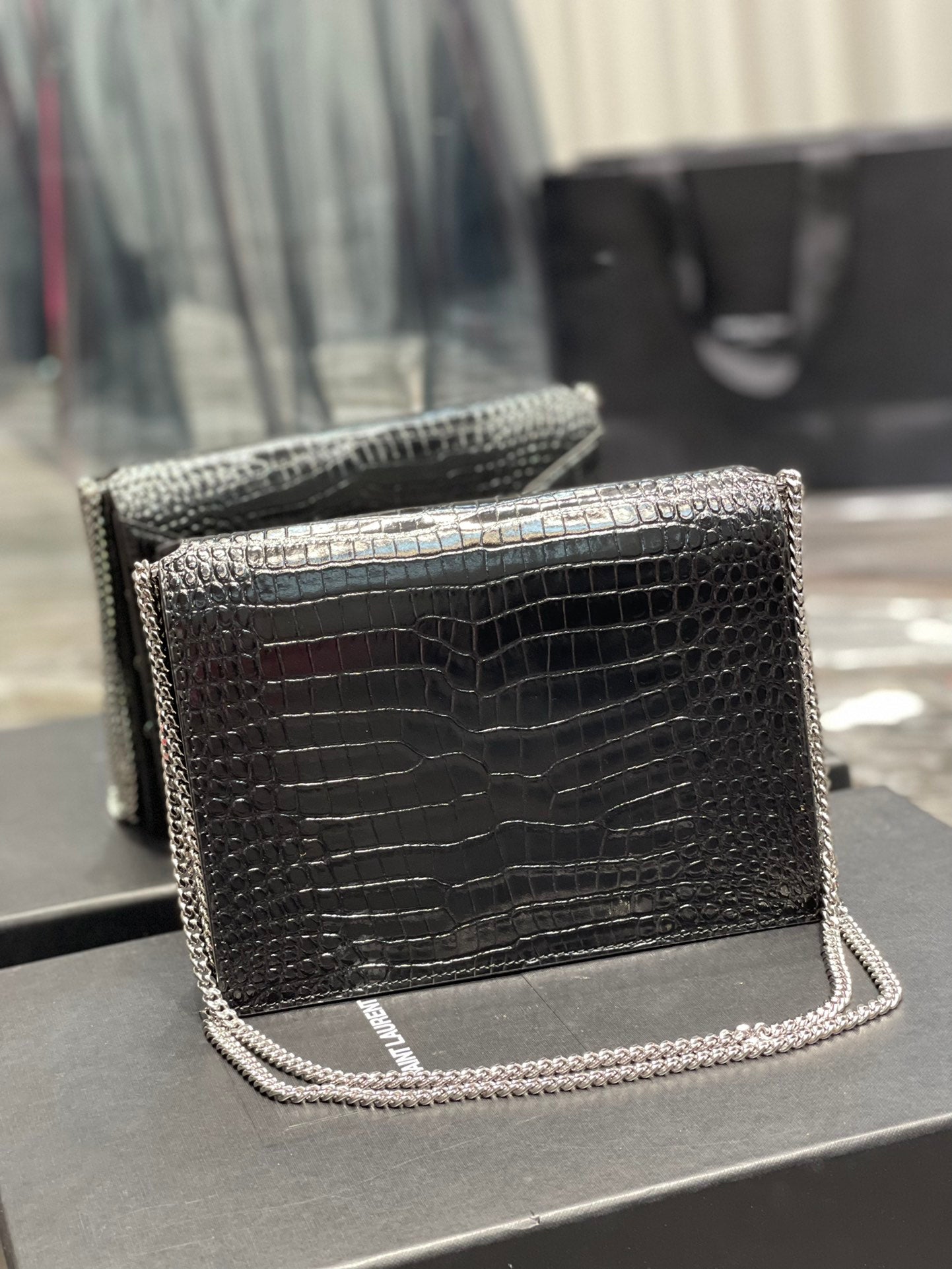 YSSL Cassandra Medium Chain Bag Black For Women 8in/22cm YSL
