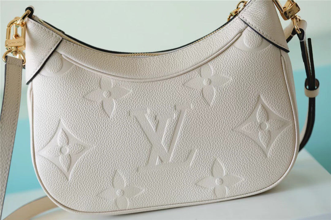 Louis Vuitton Bagatelle Monogram Empreinte Creme Beige For Women,  Shoulder And Crossbody Bags 22cm/8.7in Louis Vuitton M46099