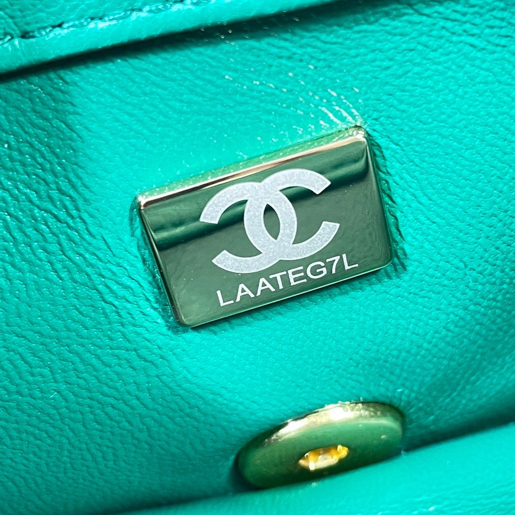 ChanelMini GlamIap Bag Gold Hardware Green For Women Handbags, Shoulder Bags 6.7in/17cm AS3365
