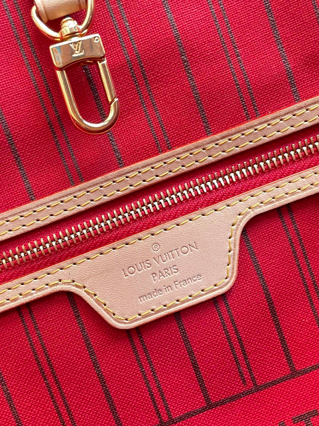 Louis Vuitton Neverfull MM Monogram Canvas Red For Women,  Shoulder Bags 12.6in/31cm Louis Vuitton M41178