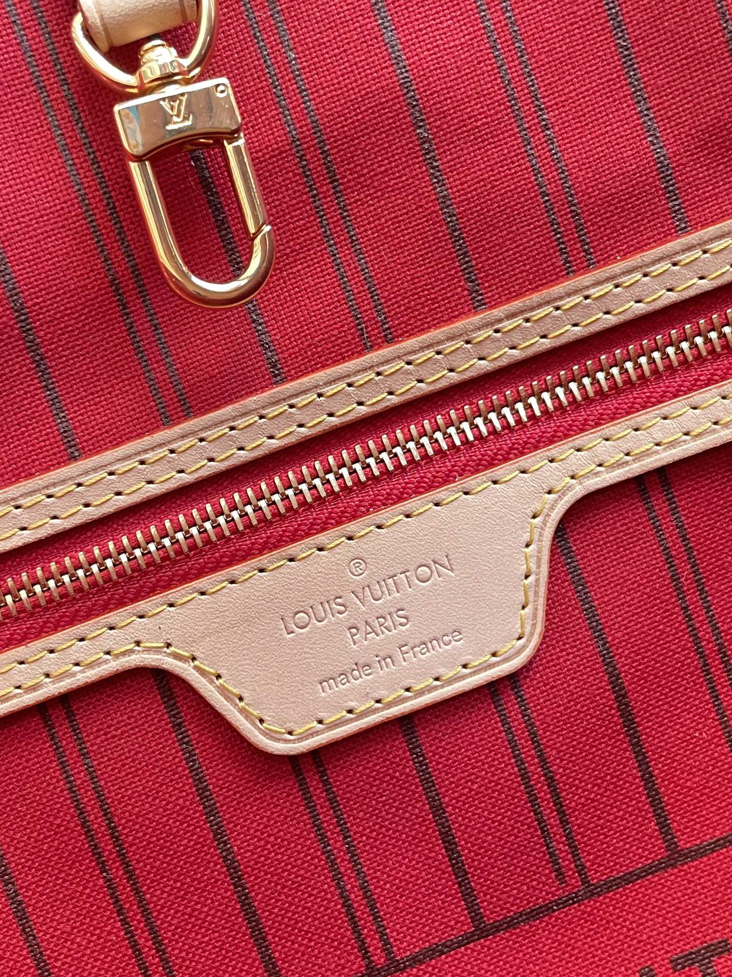 Louis Vuitton Neverfull MM Monogram Canvas Red For Women,  Shoulder Bags 12.6in/31cm Louis Vuitton M41178