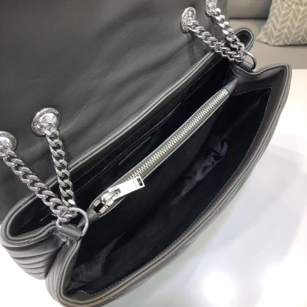 Top Quality Loulou Small Chain Bag In MatelassÃ© "Y"Â Dark Green For Women 9.8in/23cm YSL