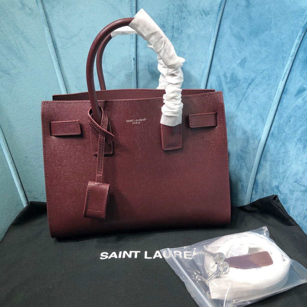 YSSL Sac De Jour Baby In Shiny Burgundy For Women 10in/26cm YSL