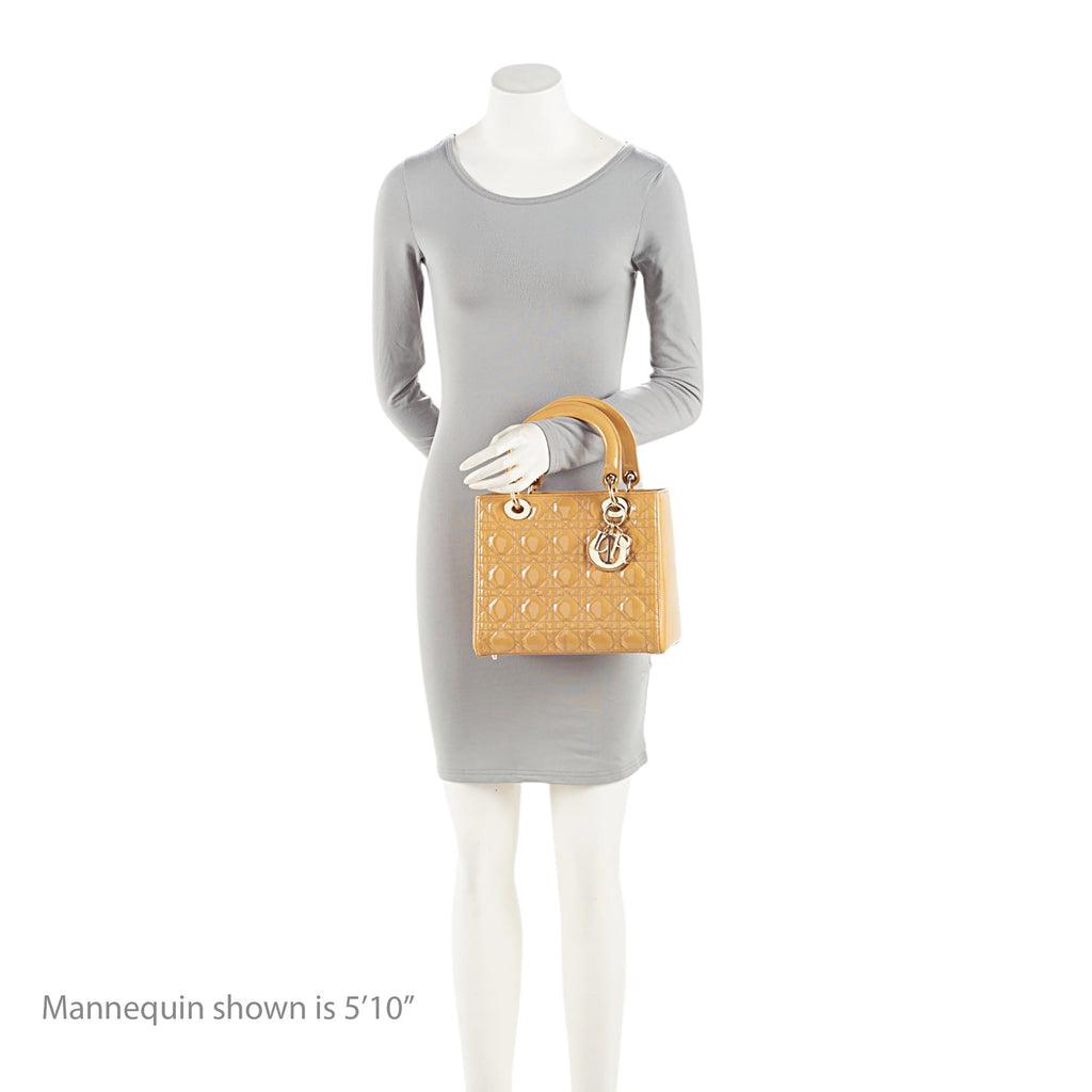 Dior  Leather Lady Dior Medium Tote