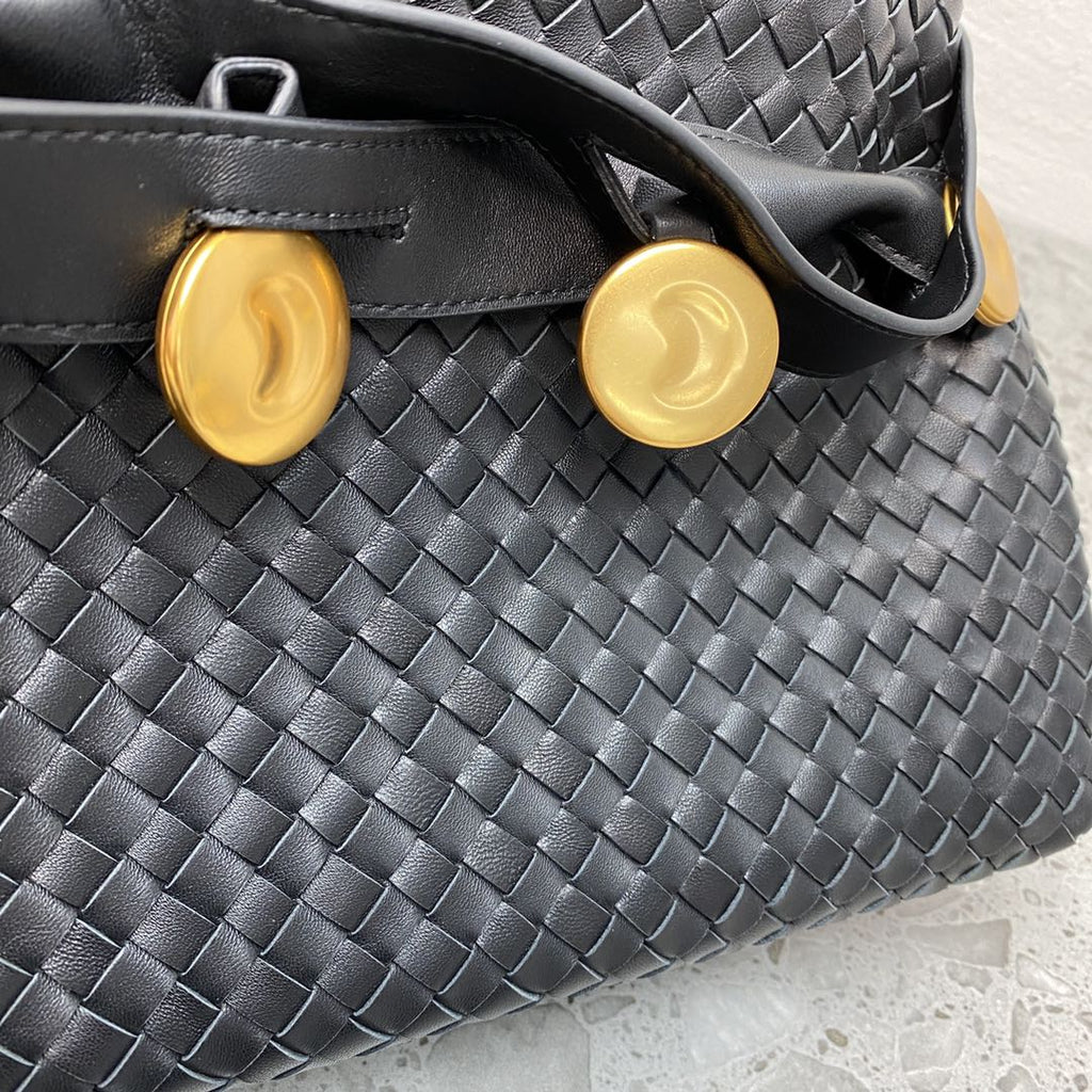 Intrecciato Shoulder Bag Black, For Women, Women Bags 10.2in/26cm