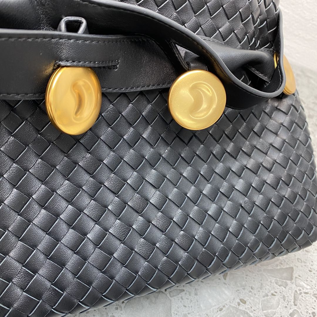 Intrecciato Shoulder Bag Black, For Women, Women Bags 10.2in/26cm