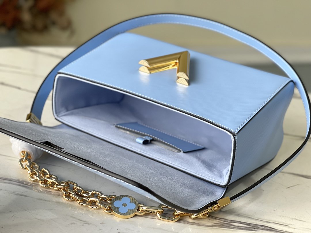 Louis Vuitton Twist MM Monogram Flower Bleu Nuage Blue For Women,  Shoulder And Crossbody Bags 9.1in/23cm Louis Vuitton M59627