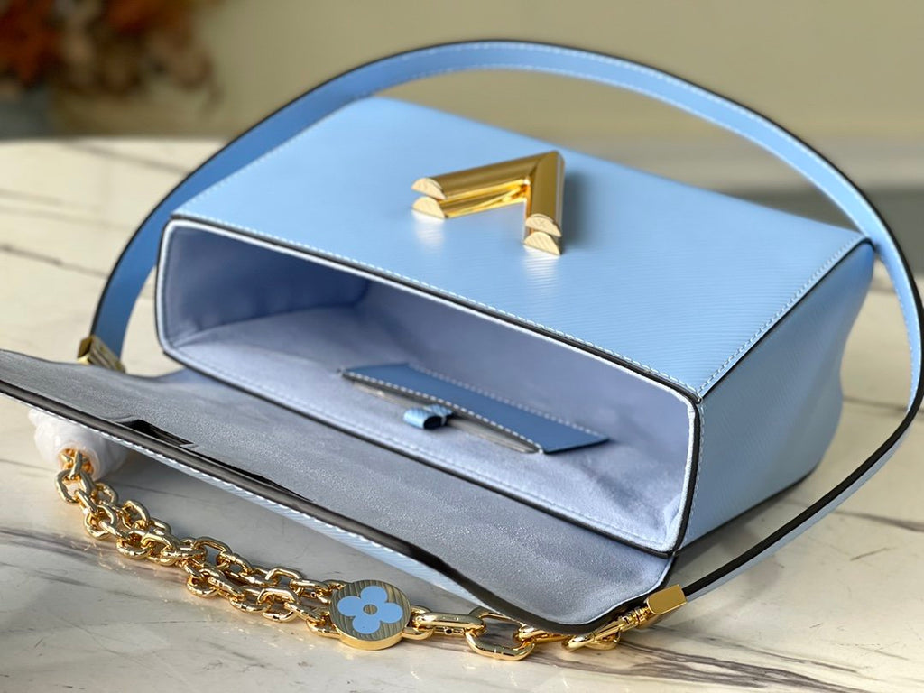 Louis Vuitton Twist MM Monogram GlamIower Bleu Nuage Blue For Women,  Shoulder And Crossbody Bags 9.1in/23cm Louis Vuitton M59627