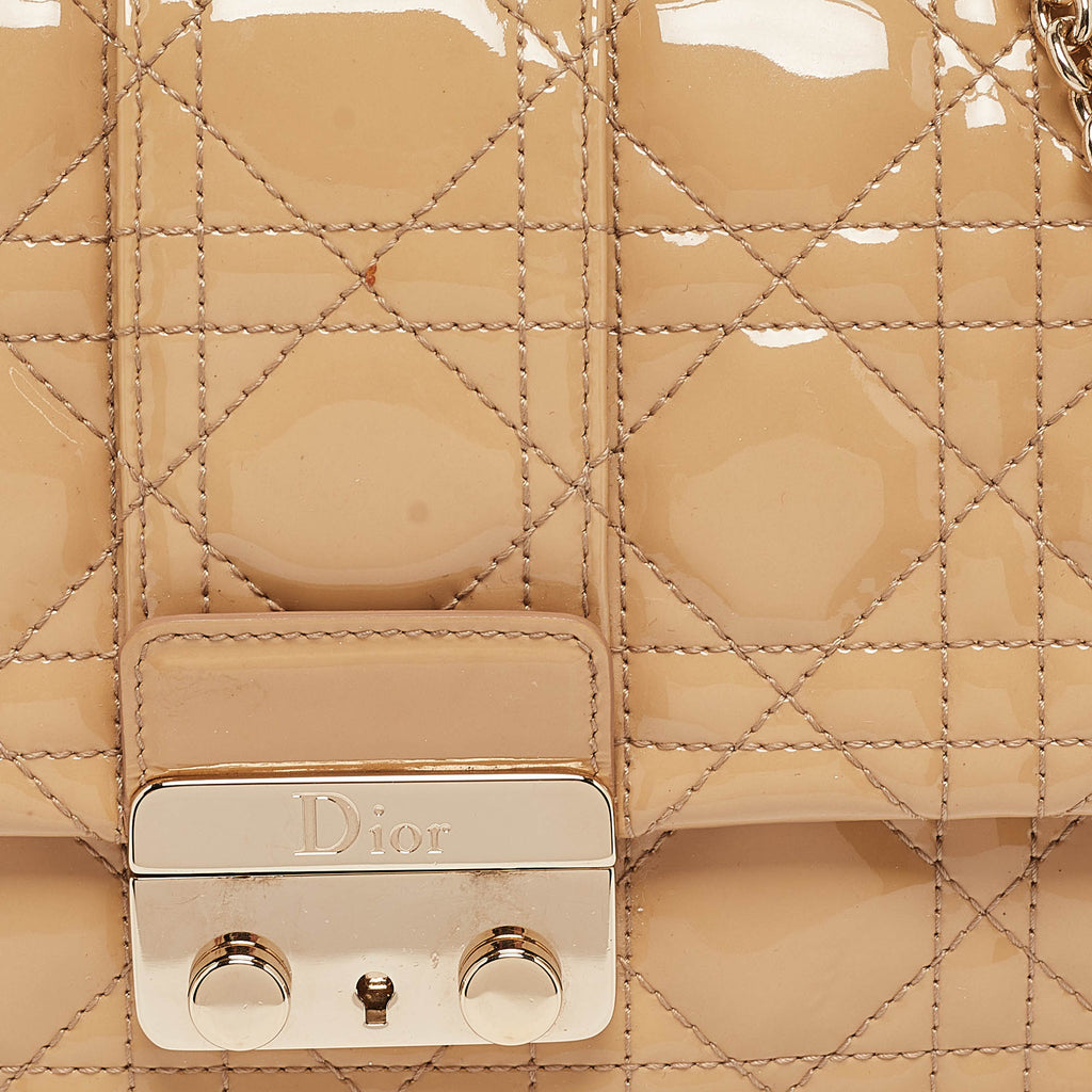 Dior Beige Cannage  Leather Miss Dior Promenade Chain Pouch